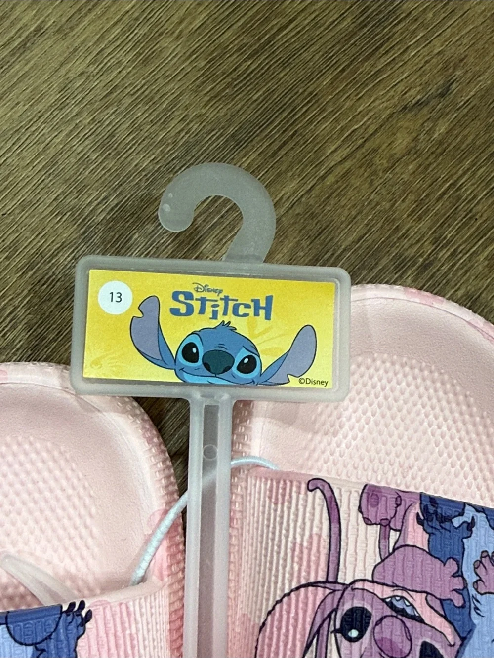 Disney Pink Stitch & Angel Slide Sandals for Kids Size 13